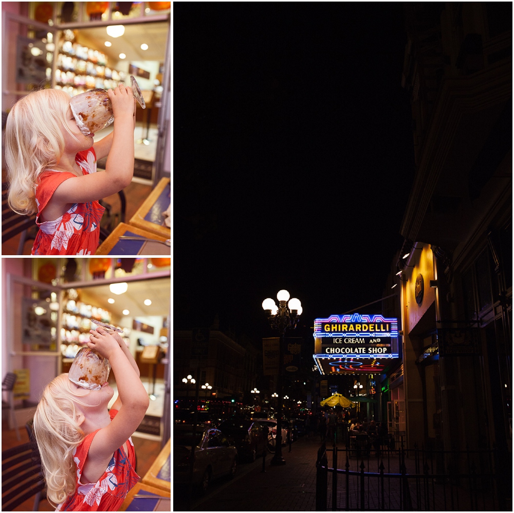 kids eating at ghirardelli ice cream