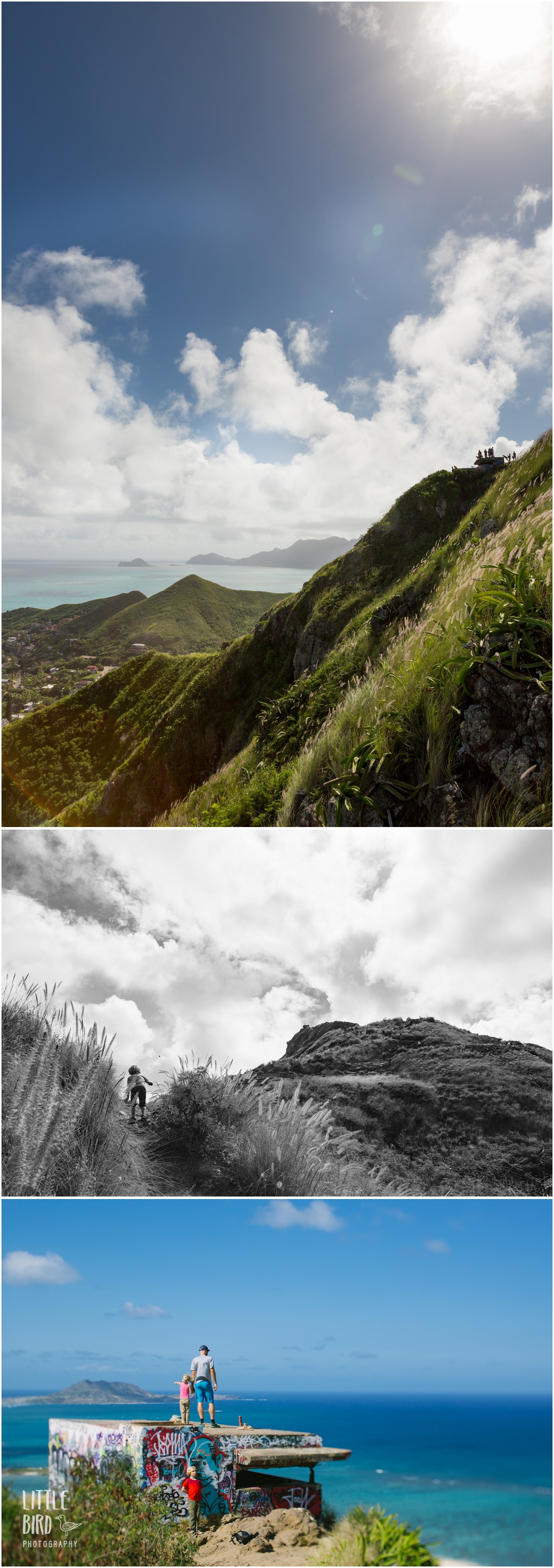 view from the first pillbox of lanikai pillbox trail