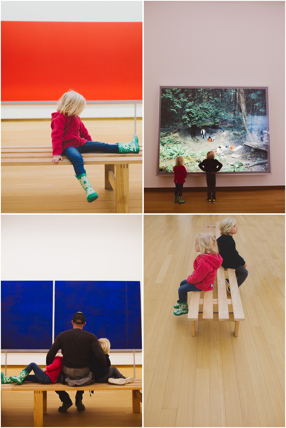 kids looking at paintings