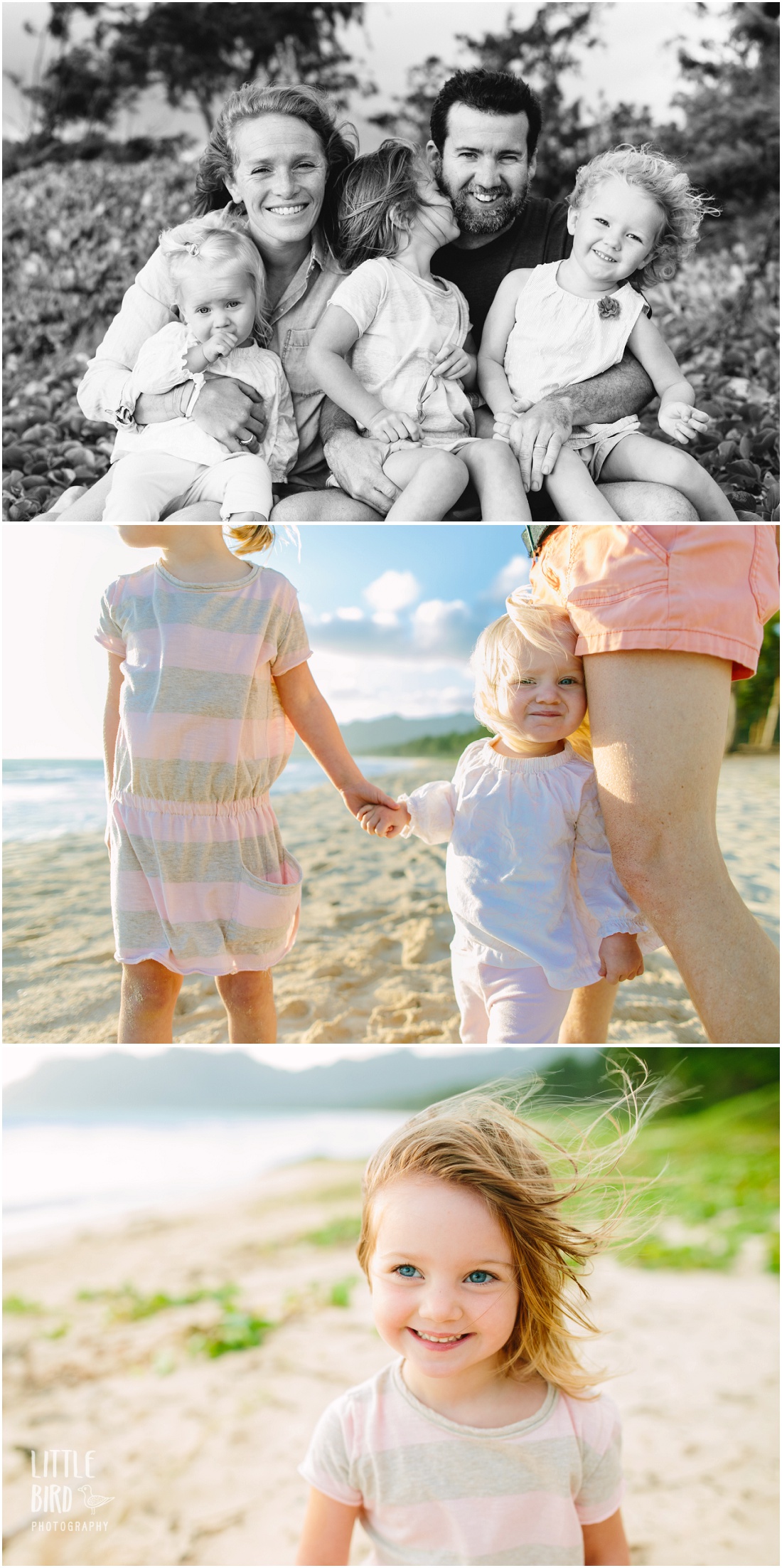 kids portraits at bellows beach oahu