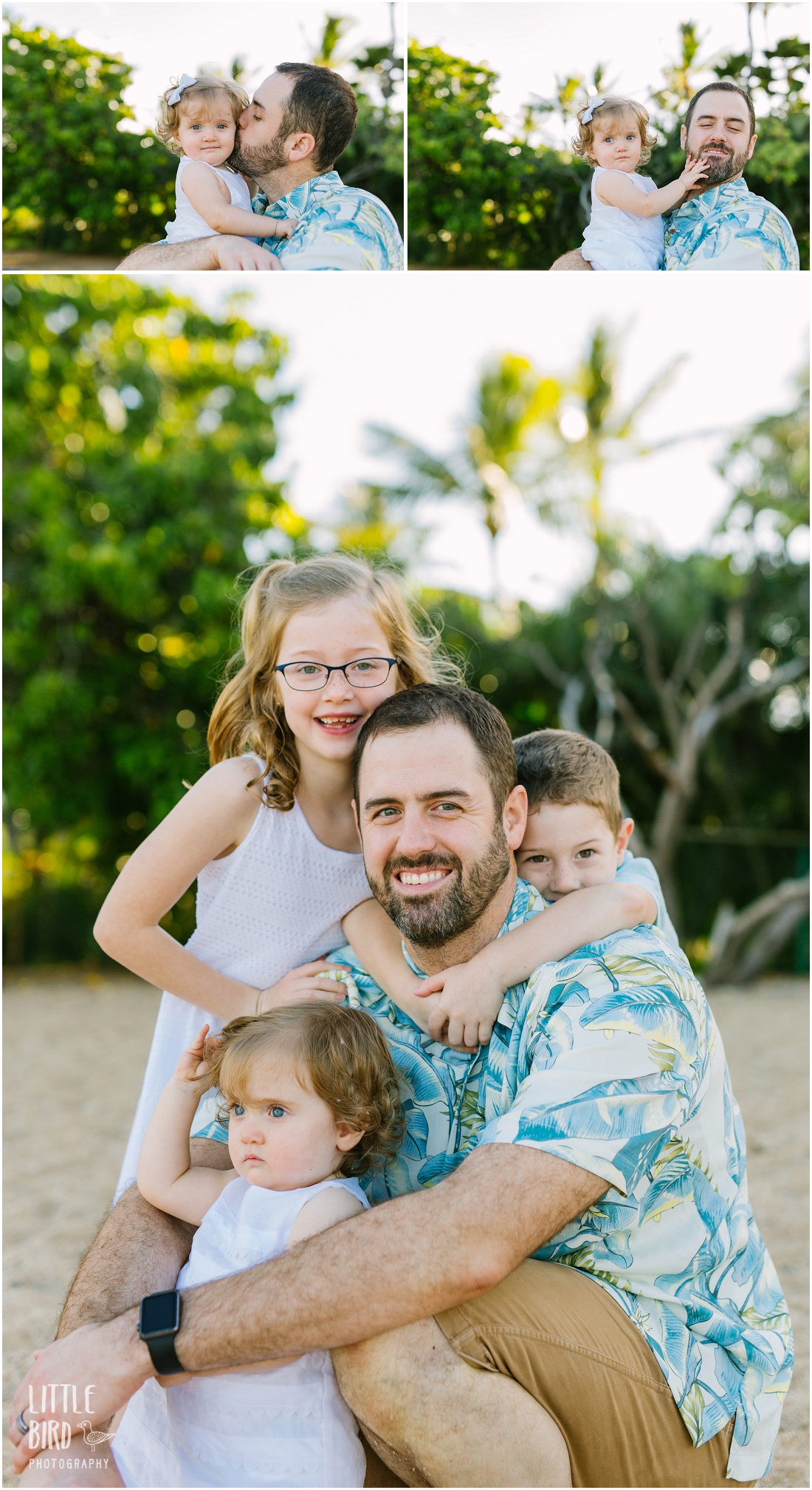 family playing at koolina beach