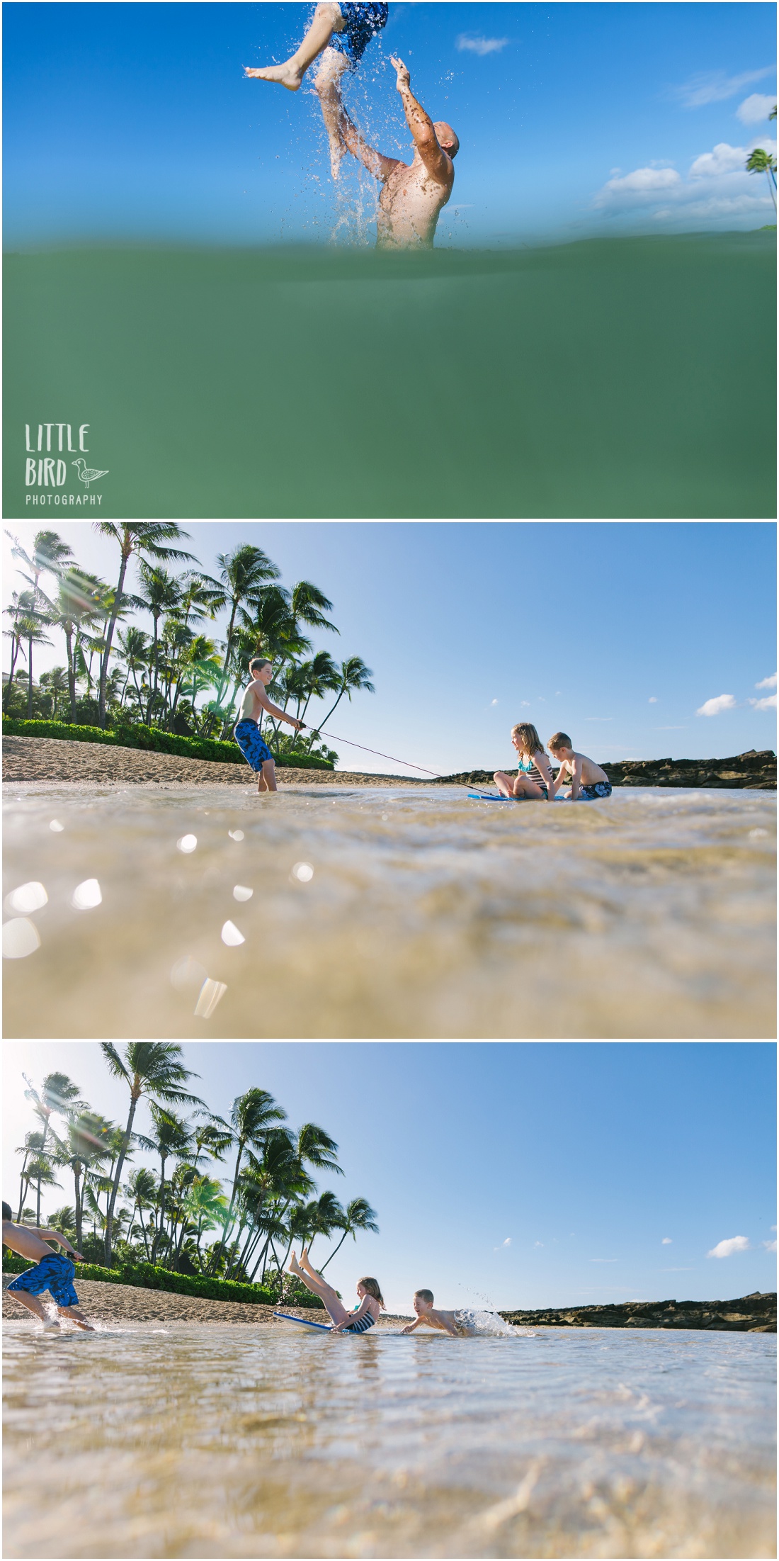 kids playing at the beach in hawaii