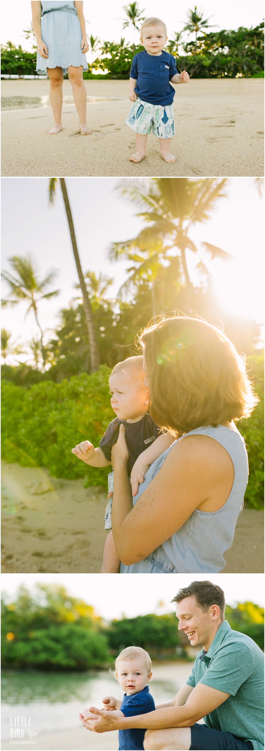 baby exploring hawaii beaches on vacation