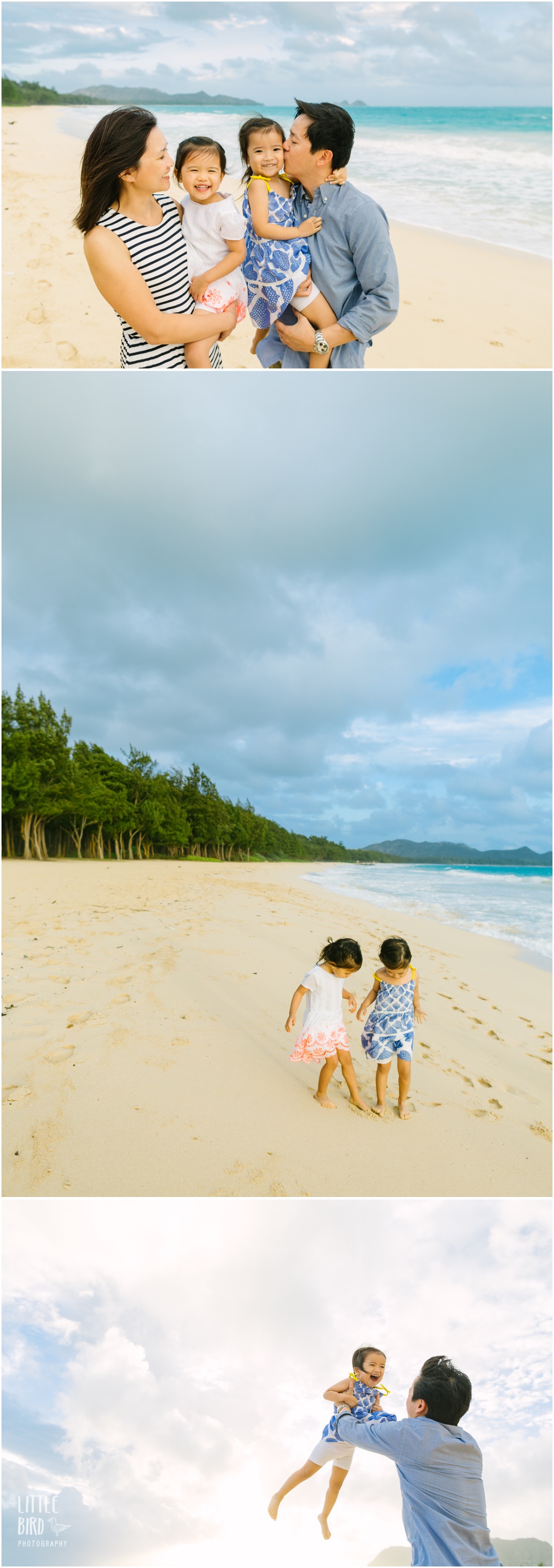 sisters playing at waimanalo bay beach