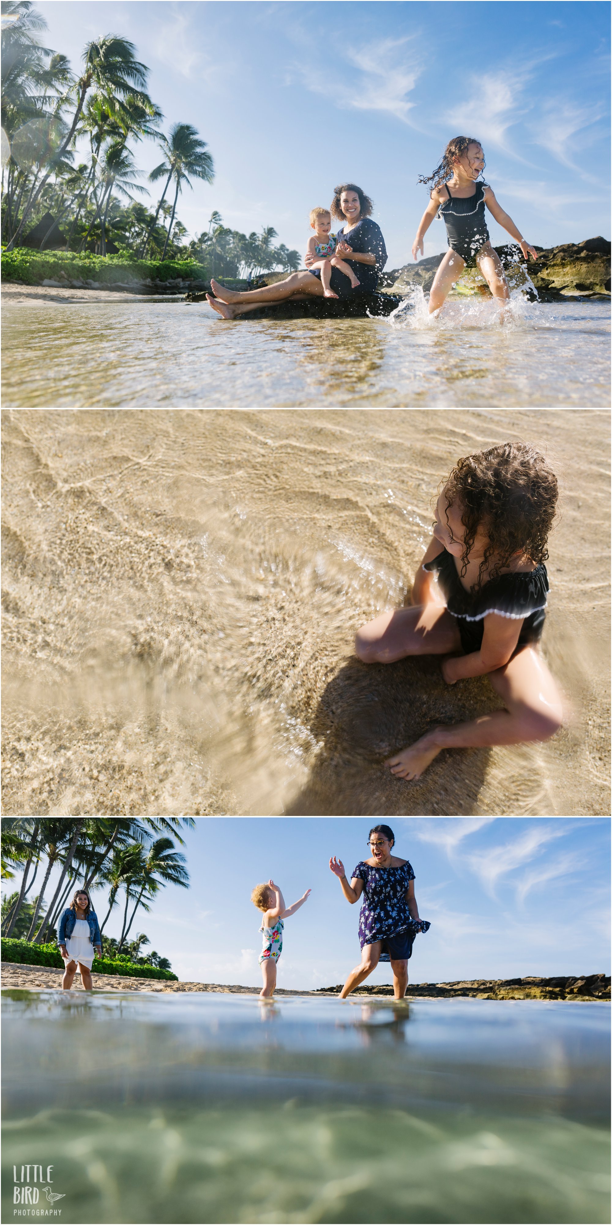 fun Koolina family pictures in the water