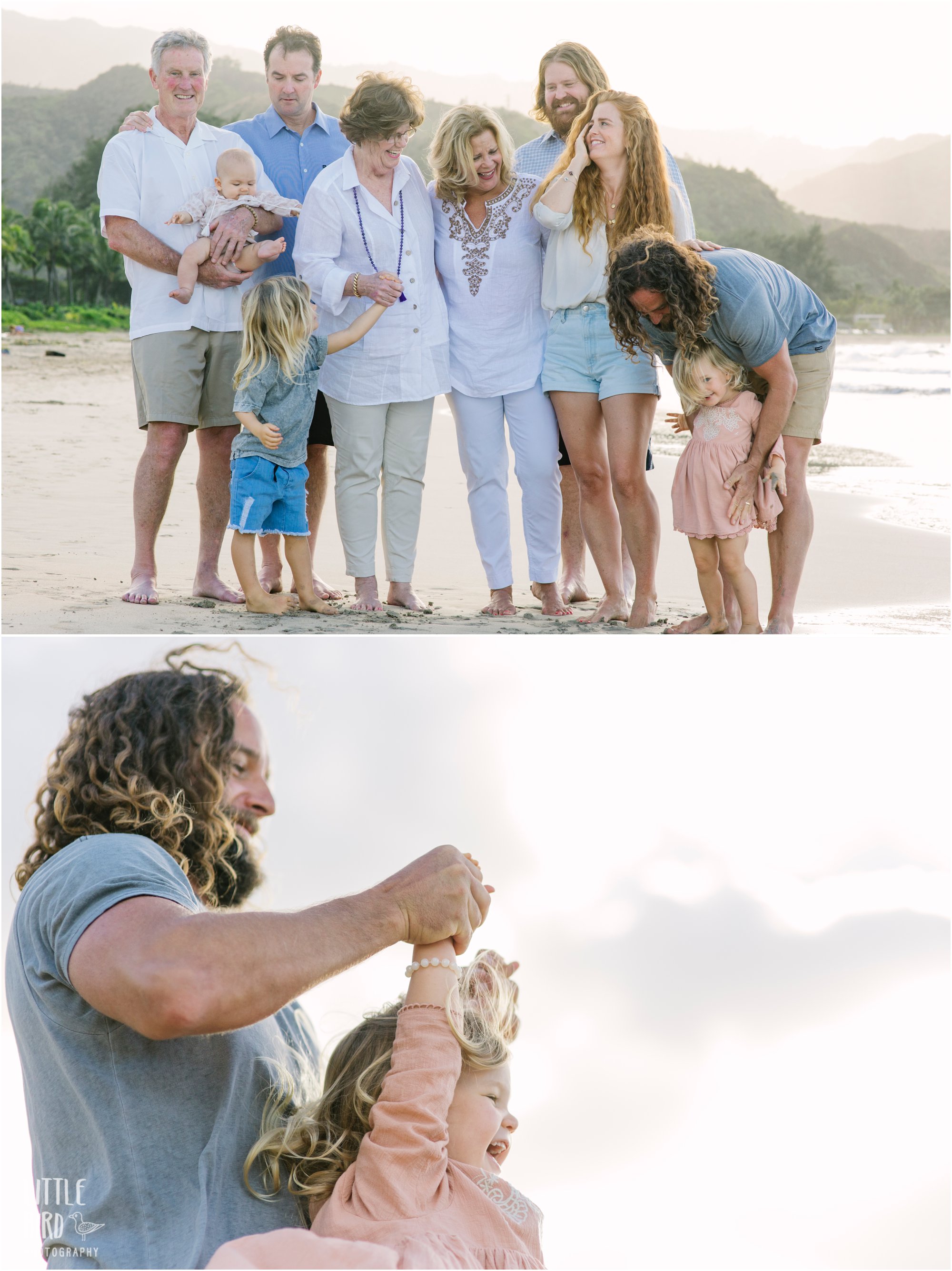kauai family reunion photo session on the beach