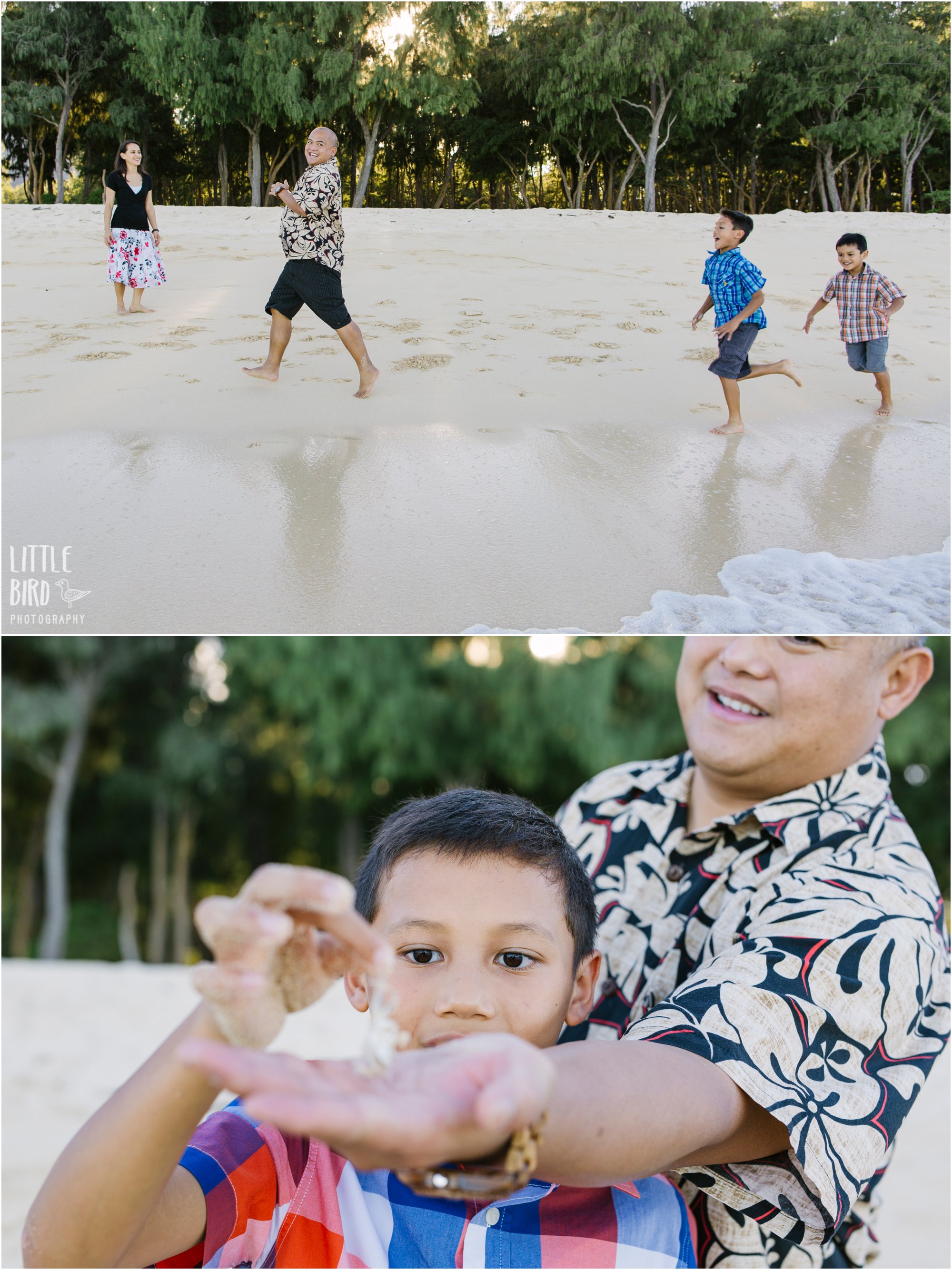 family exploring waimanalo beach oahu