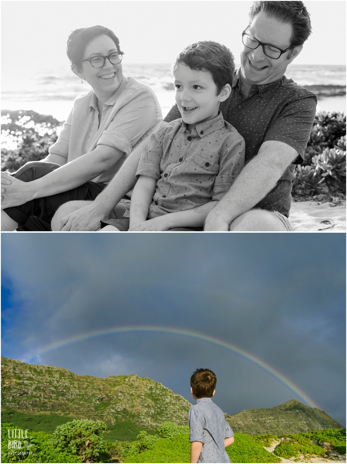 rainbow family photo session on oahu hawaii
