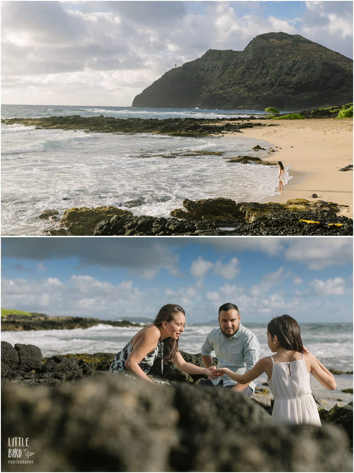 family exploring tidepools in hawaii