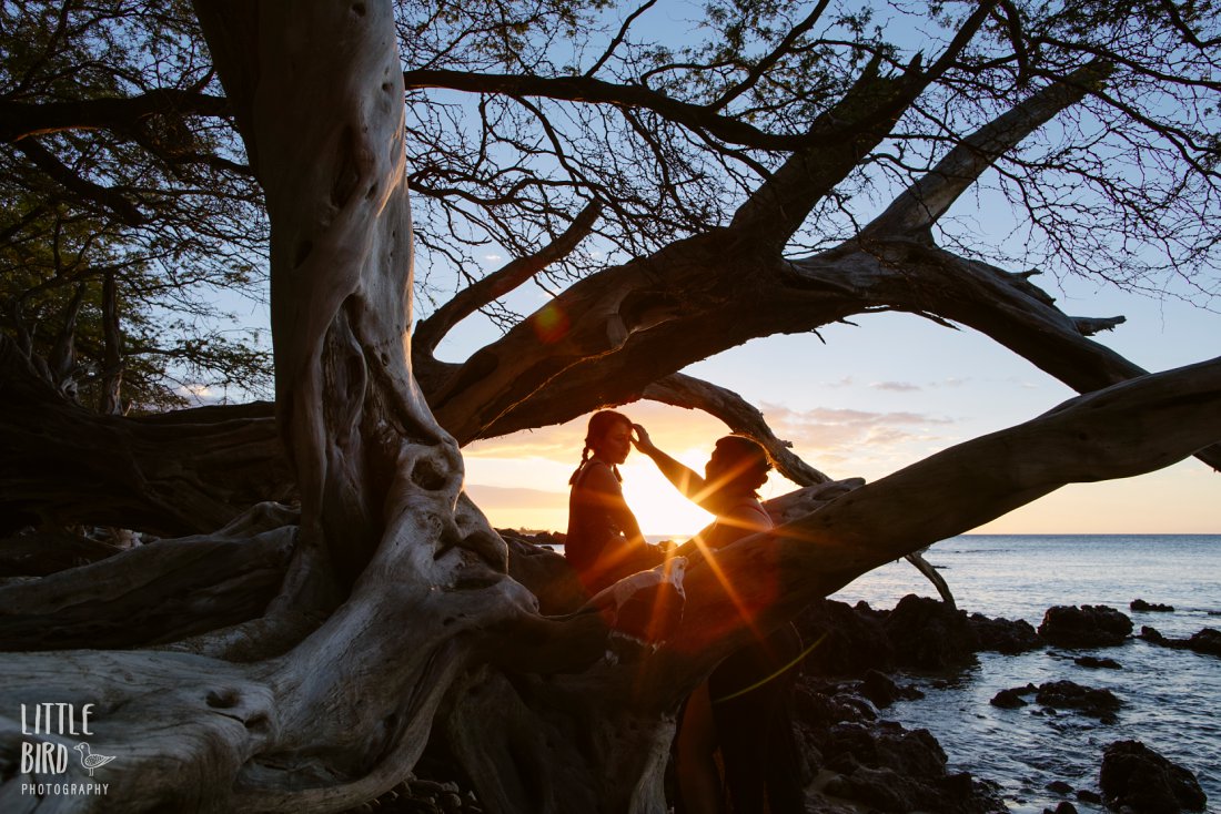 Big Island Family Photographers capture mom and daughter at sunset in hawaii 