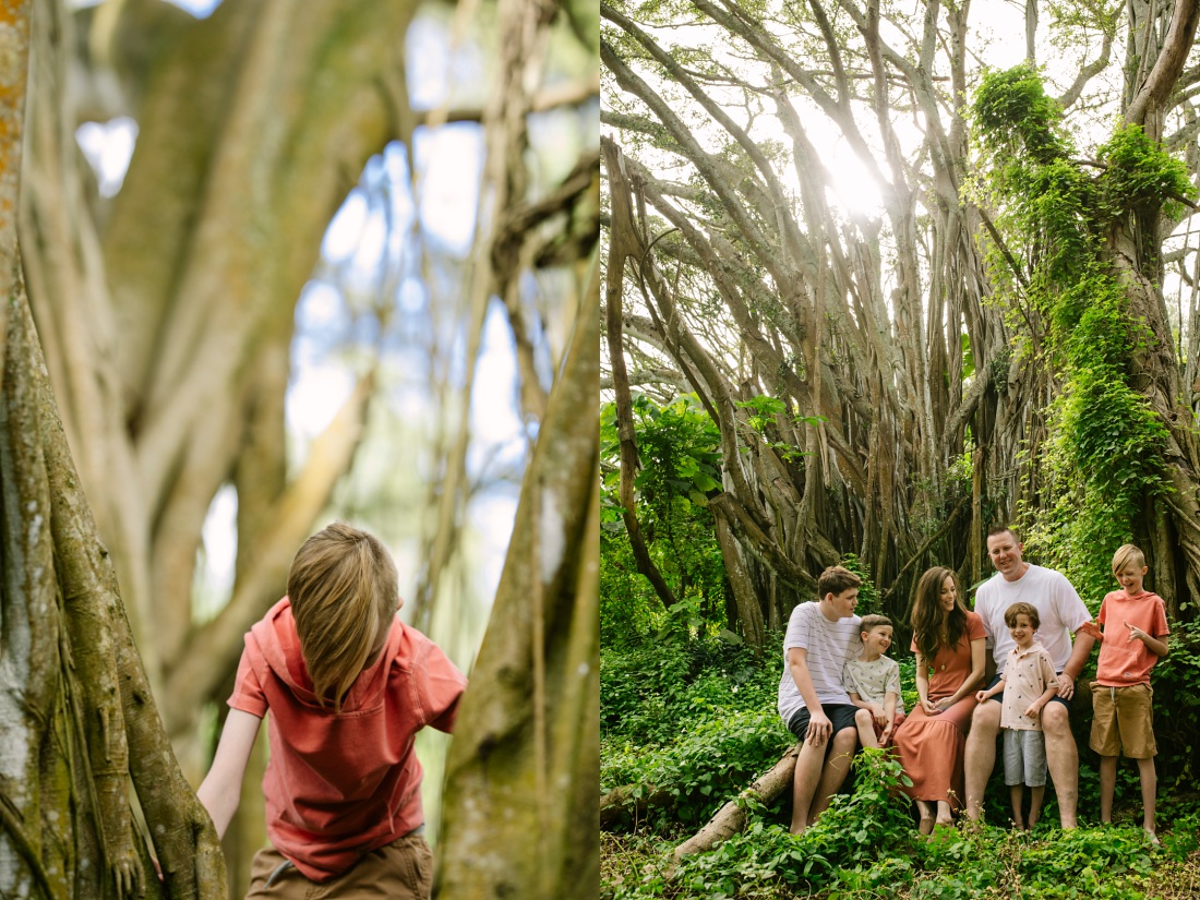 family photo session in the jungle in hawaii