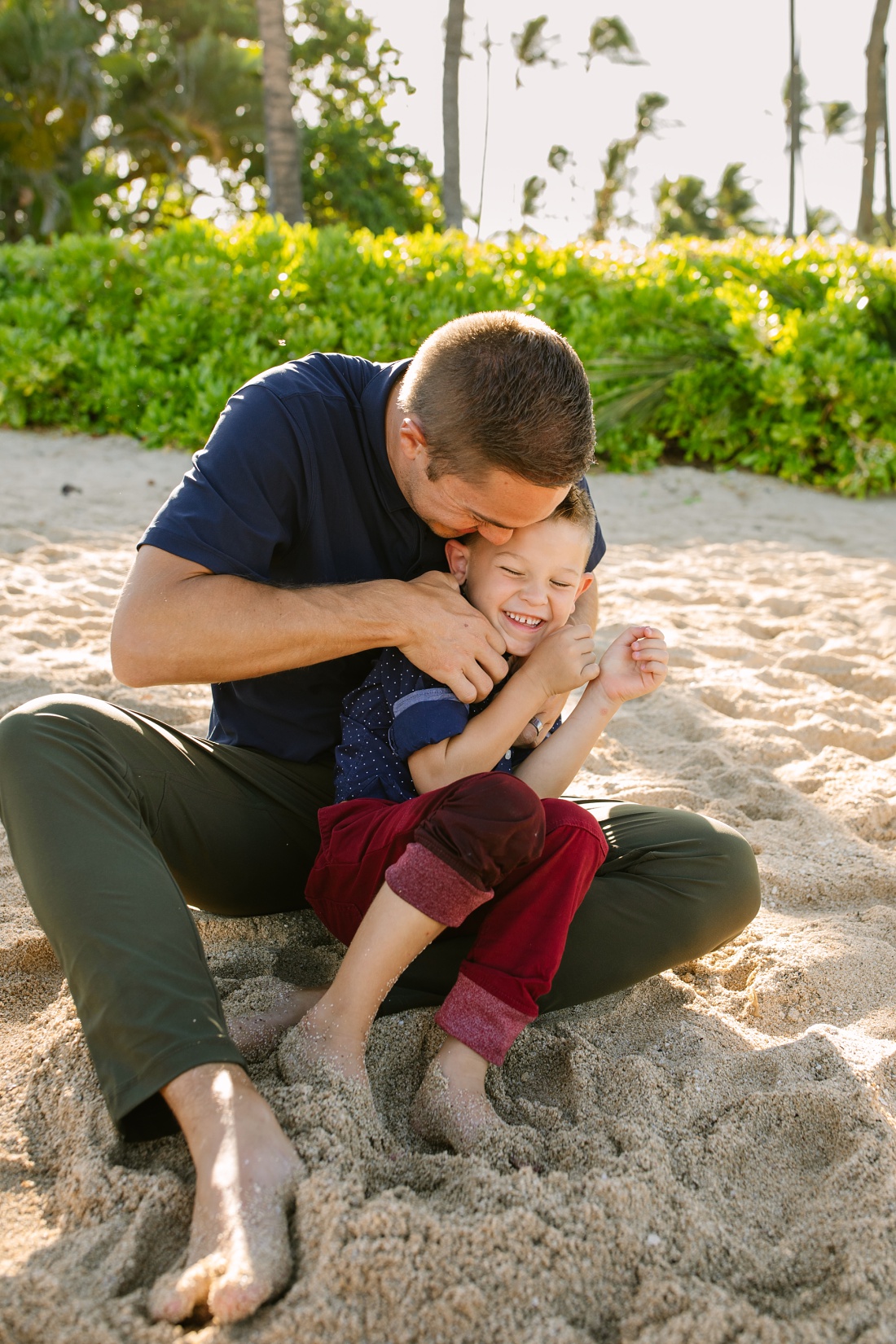 dad and son portrait at the beach by little bird photography