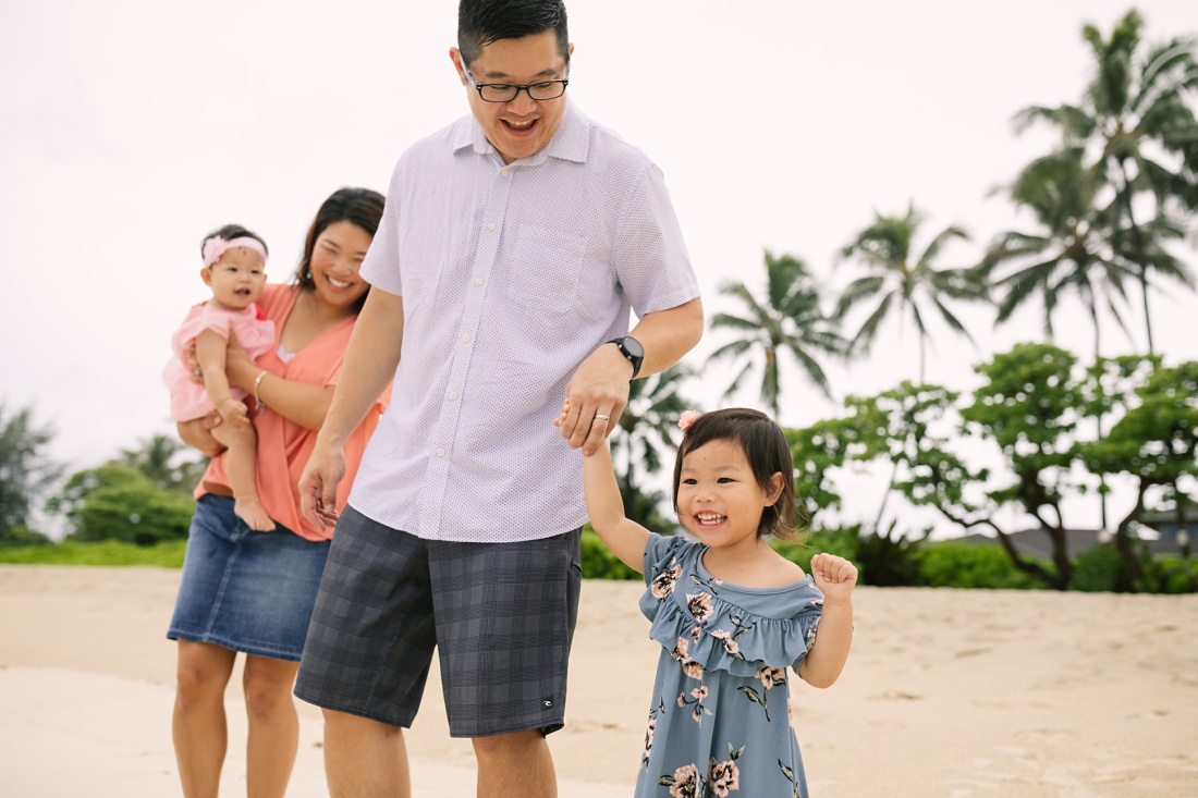 family beach portrait in kailua