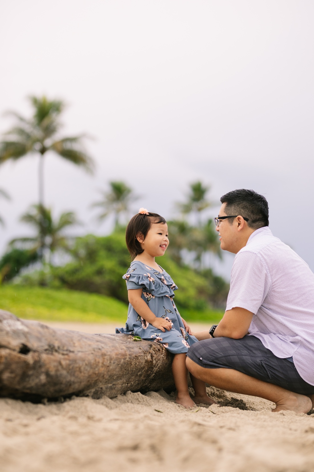 dad and toddler daughter at kailua beach oahu