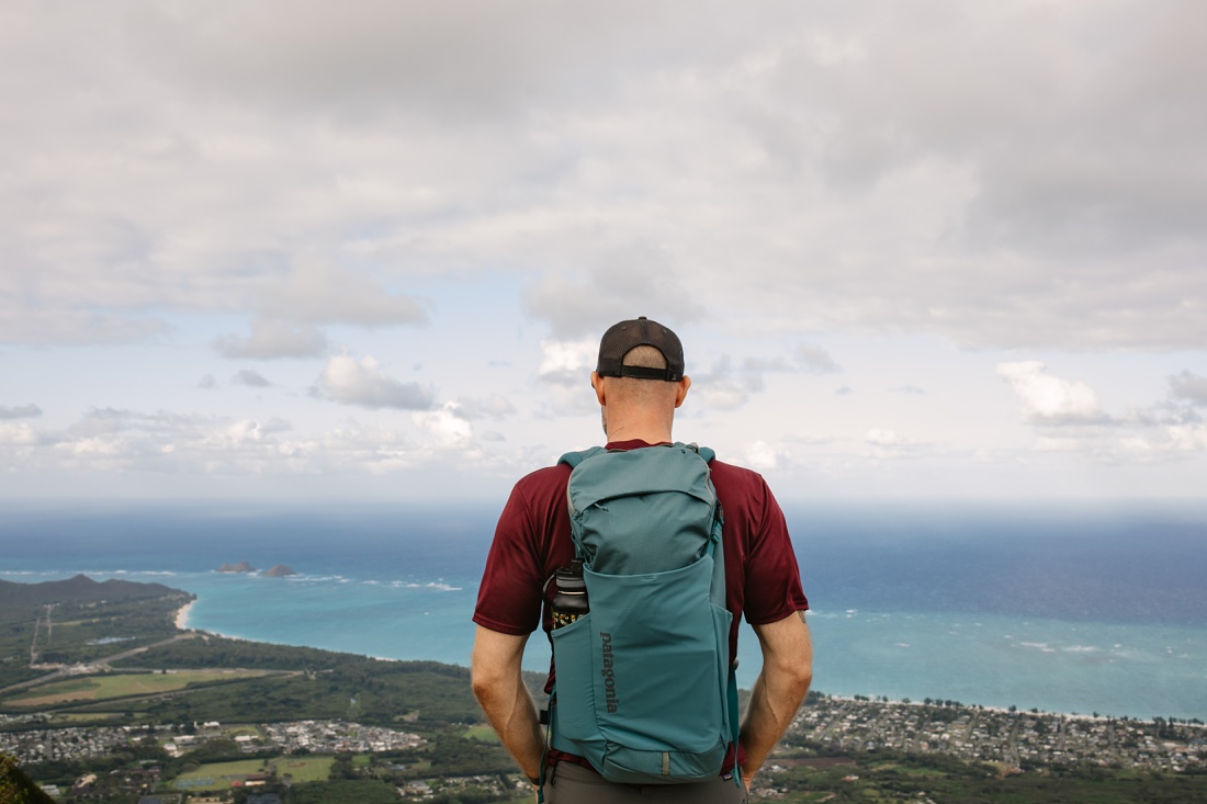 taking in the view of windward oahu from the summit of the kuliouou trail hike