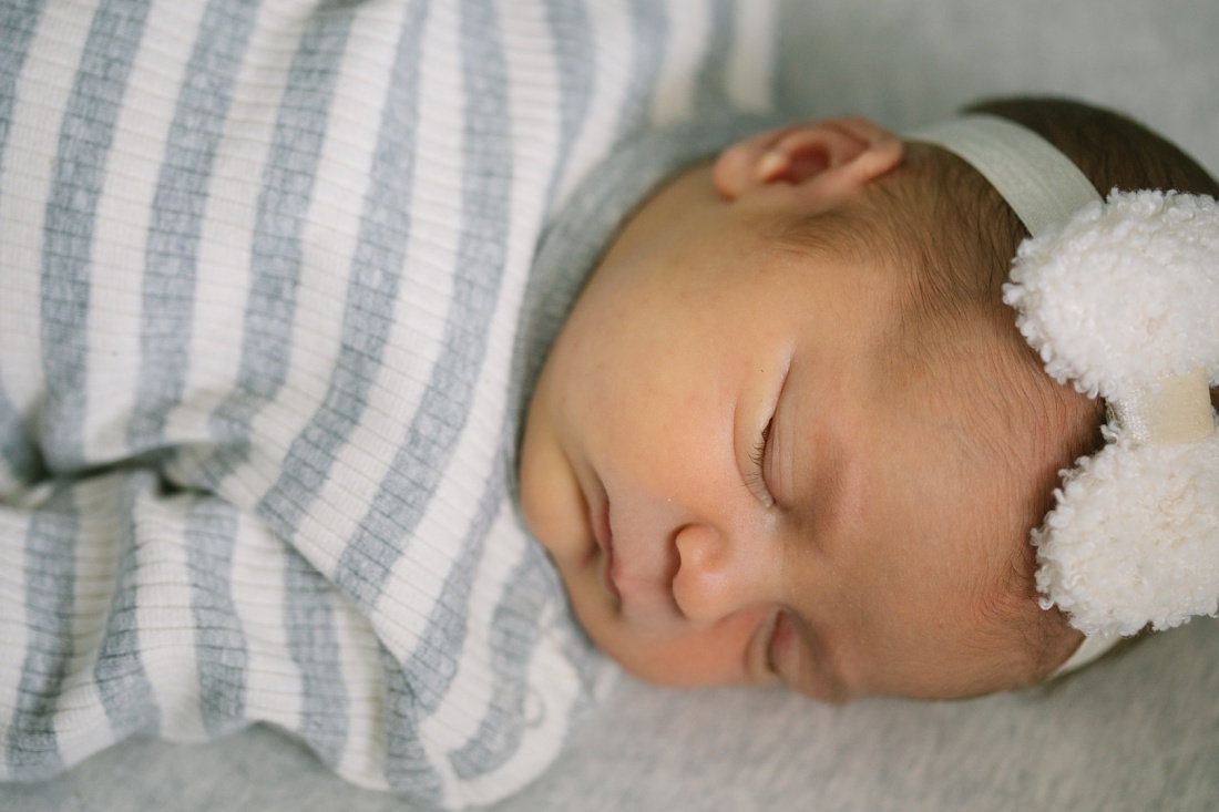 closeup of newborn sleeping