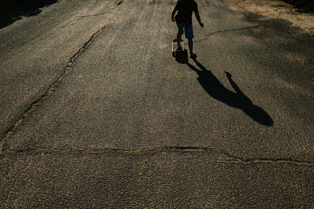 shadow of a boy on a skateboard
