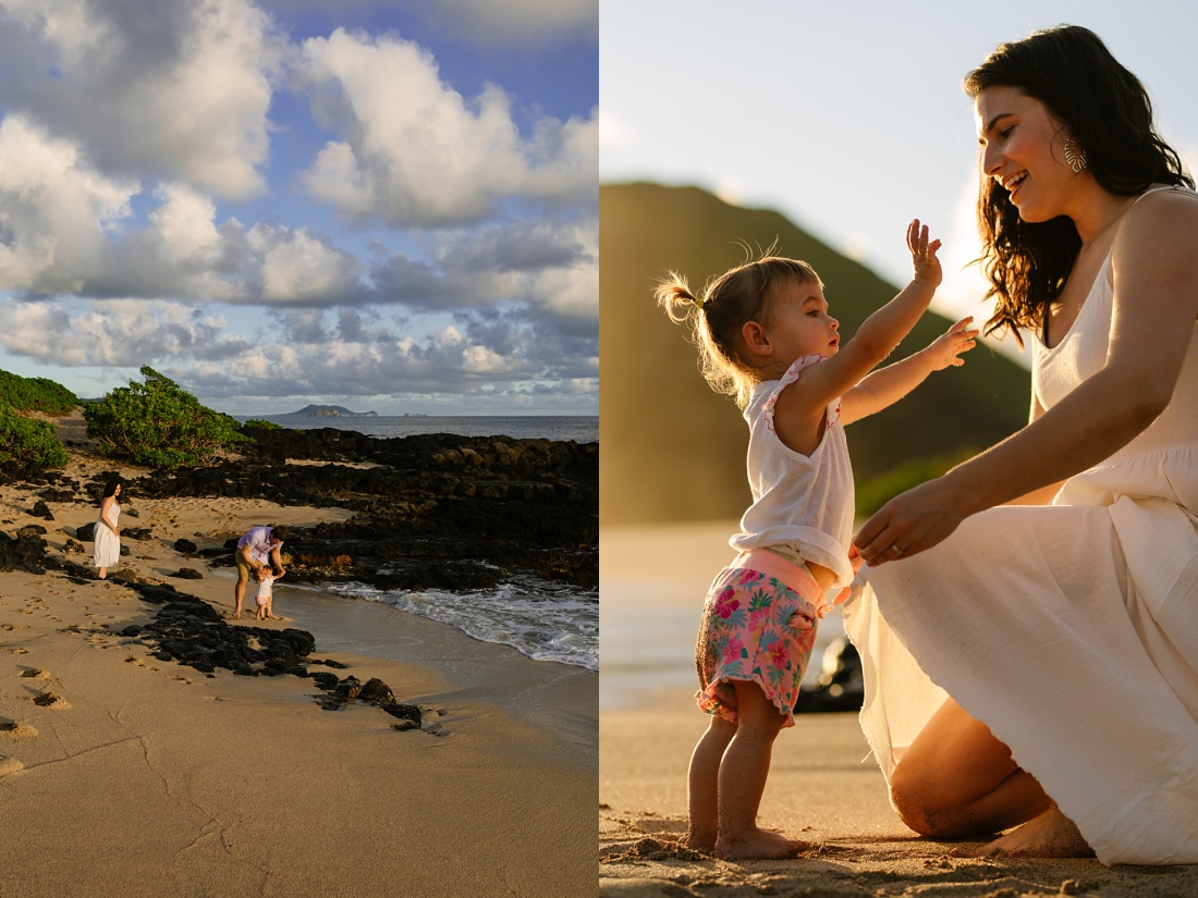 mom and toddler beach photo session