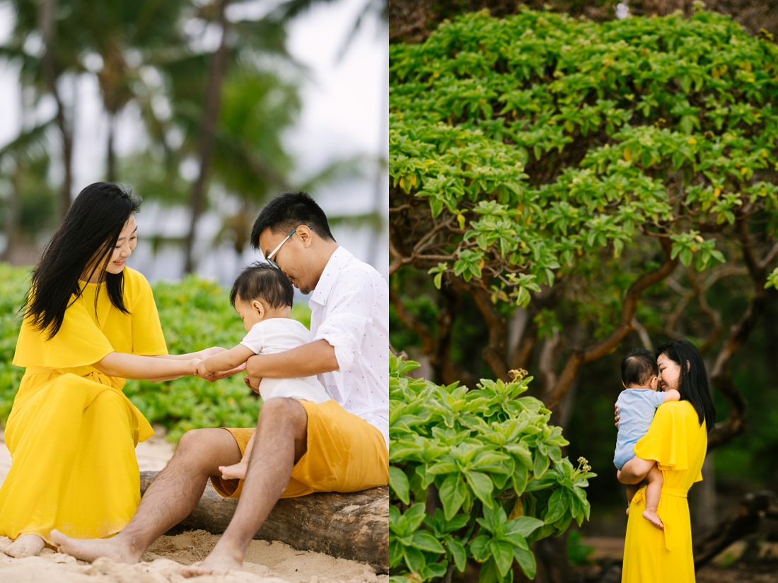 family explores waimanalo beach for Oahu Family Photos and Films