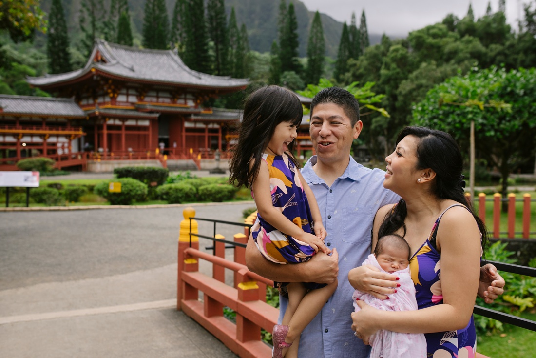 family portrait at byodo-in temple