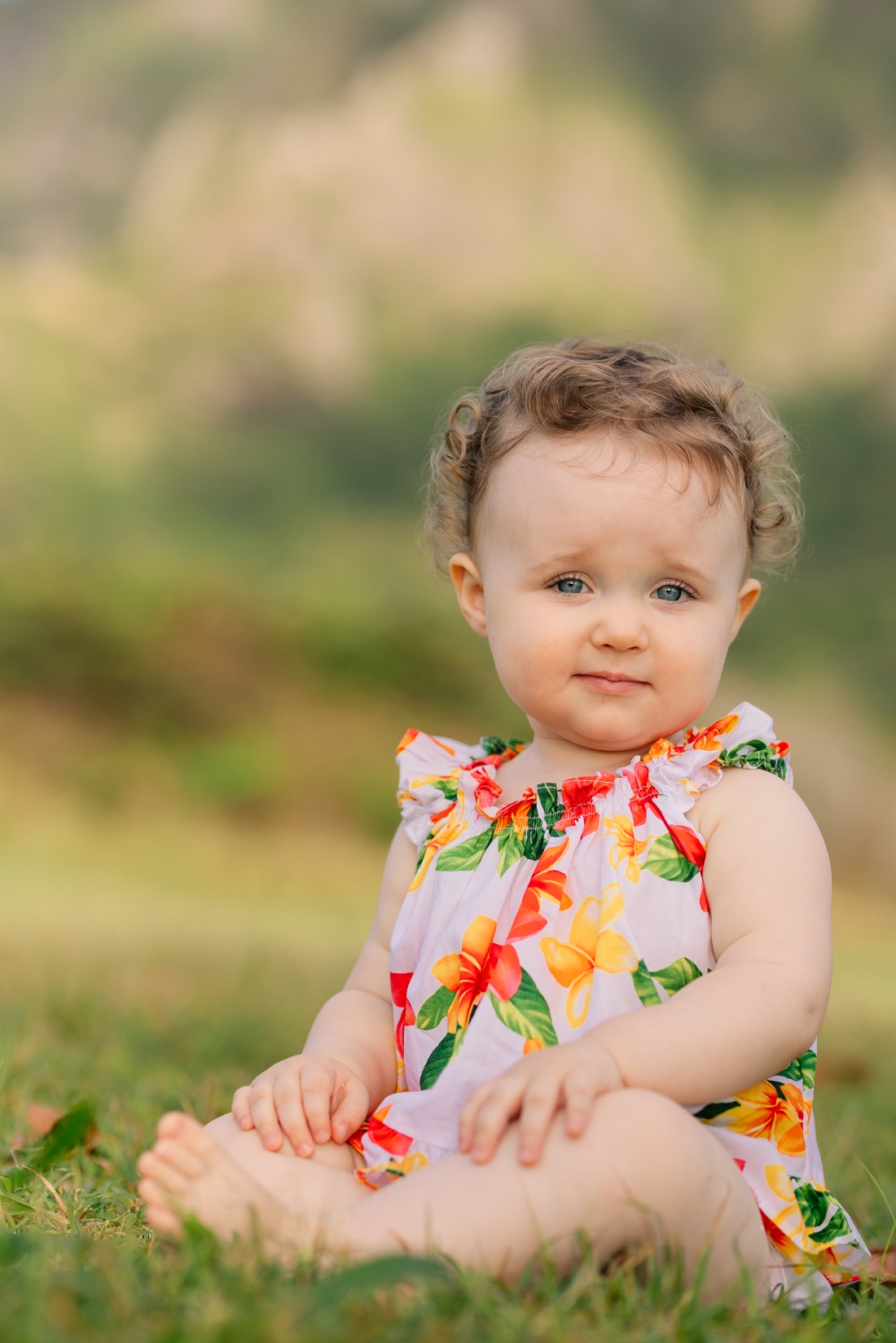 portrait of a sweet chubby baby in hawaii