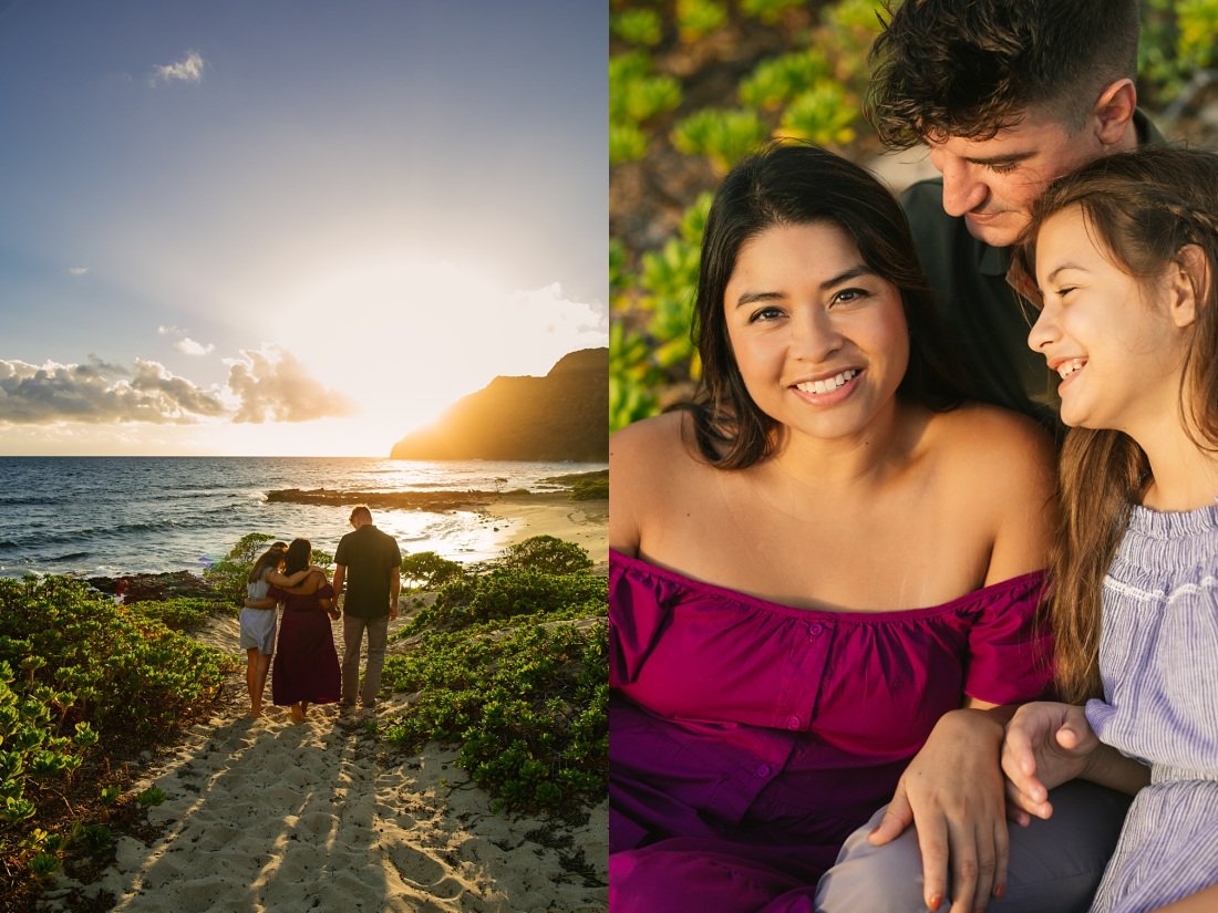 family portraits at the beach in hawaii
