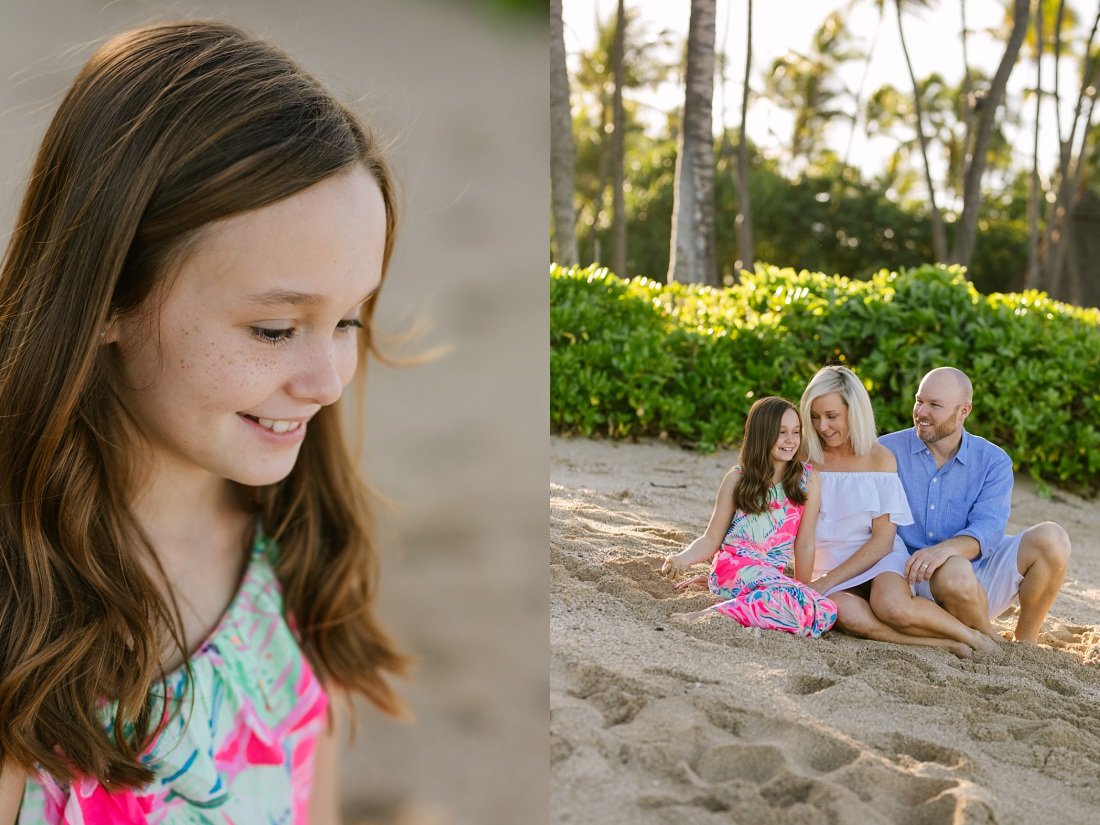 family beach portraits in hawaii