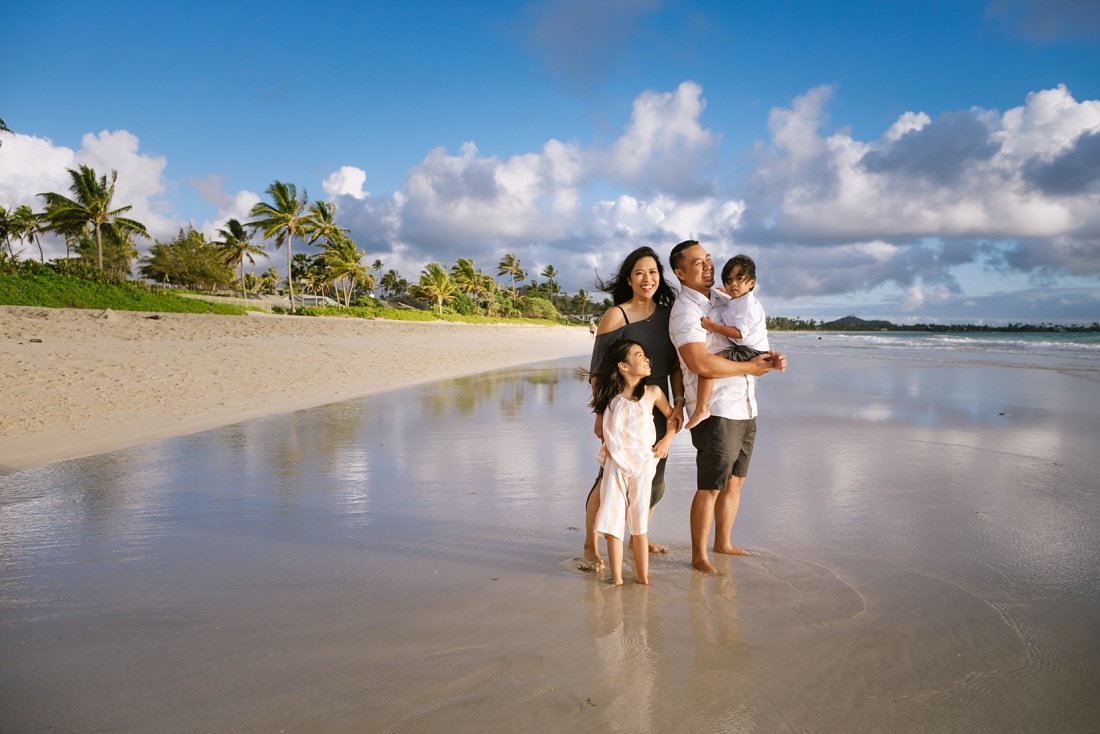 family portrait on kailua beach