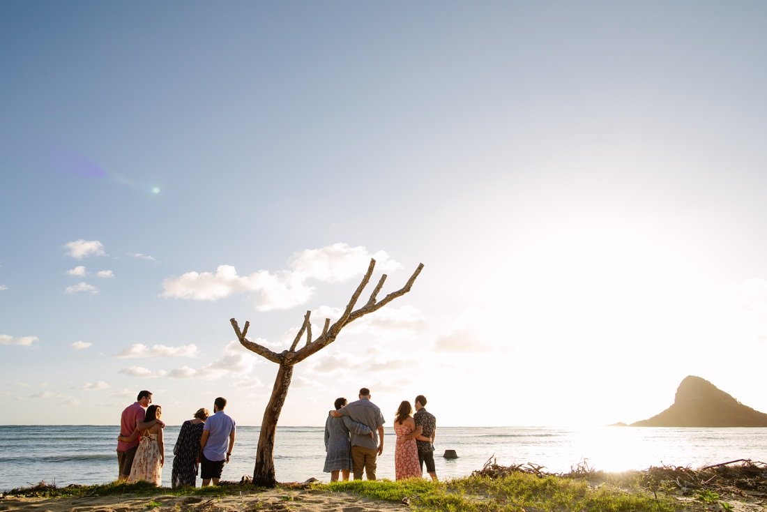 sunrise Family group photo session at kualoa oahu