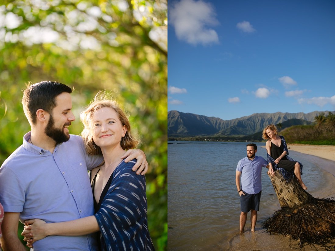 couple portraits at kualoa beach park