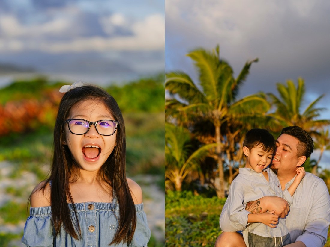 sunrise family photo session at lanikai