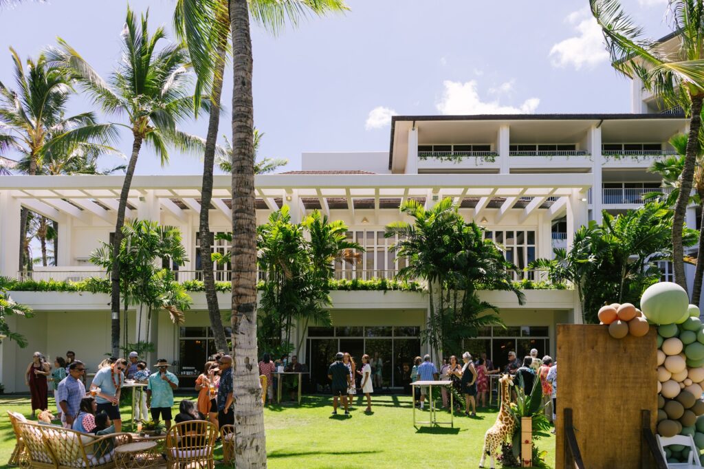 birthday luau on the lurline lawn at the four seasons koolina