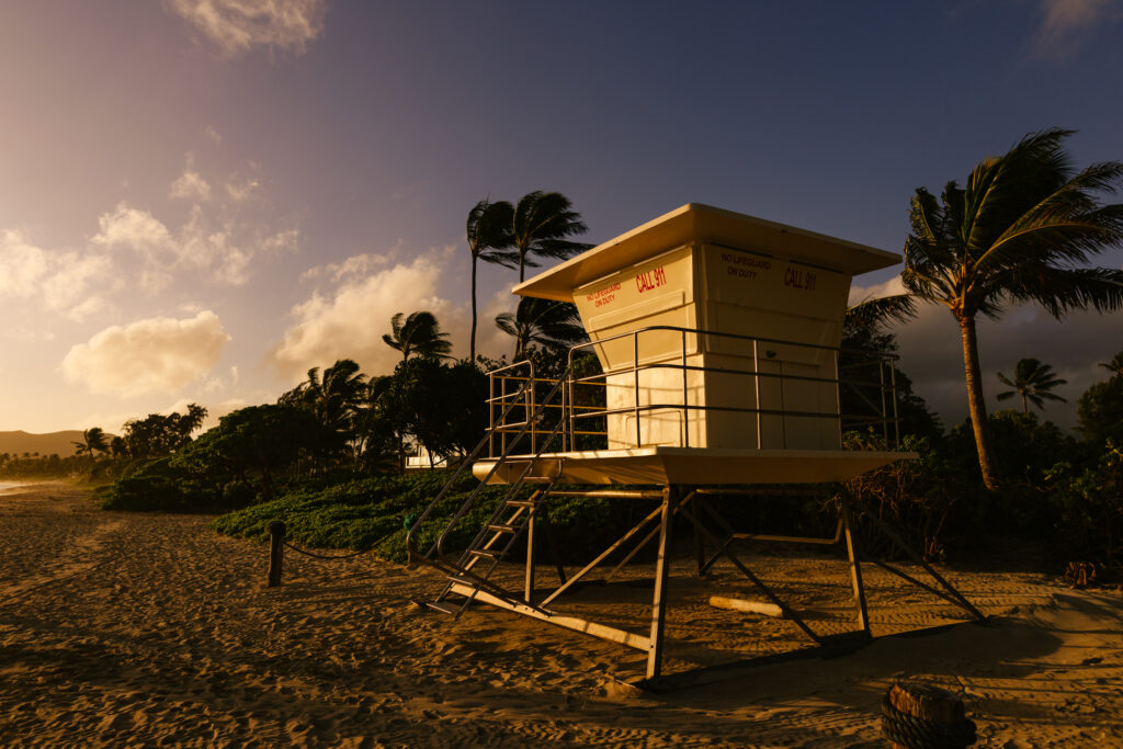 new lifeguard tower at kalama beach park in kailua oahu